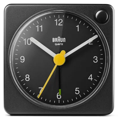 Zdjęcie produktu dla Braun BC02XB, Kwarcowy budzik, Prostokąt, Czarny, Analogowy, Bateria, AA