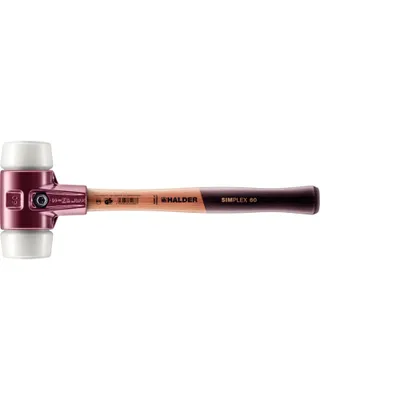 Produktbild von Halder Schonhammer Durchmesser 60mm 1290g Simplex mit Holzstiel Super-Kunststoff weiß - 3007060