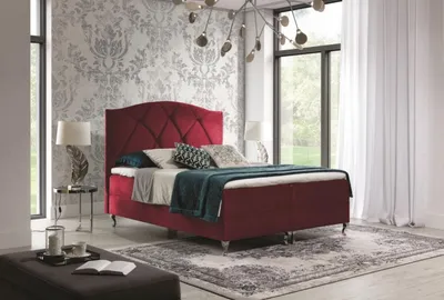 Produktbild von Kontinentales Bett 140x200 BENITA - rot + GRATIS Matratzenauflage