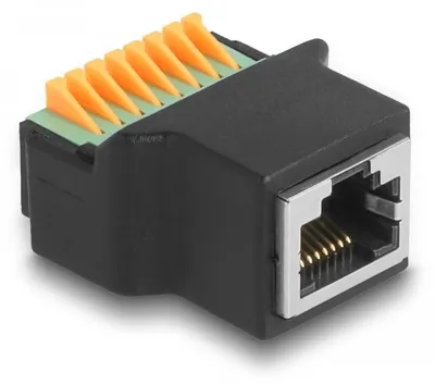 Immagine prodotto di DELOCK RJ45 Buchse zu Terminalblock mit Drucktaster Adapter