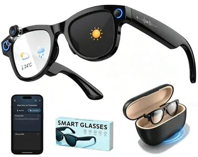 Zdjęcie produktu dla Inteligentne okulary AI z kamerą 8 MP i funkcją tłumaczenia na głos