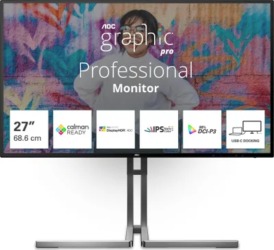 Immagine prodotto di Monitor AOC U27U3CV27" Nano IPS 3840x2160 60 Hz Altoparlanti regolabili in altezza 2x HDMI - IPS - DisplayPort
