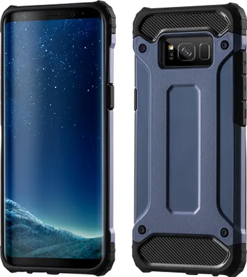 Image de cofi1453® Housse blindée Bumper Hybrid Armor Housse de protection compatible avec Huawei P30 LITE Housse en silicone Accessoires Sac Coque blindée Panzer en bleu