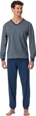 Produktbild von Schiesser Pyjama blau bedruckt