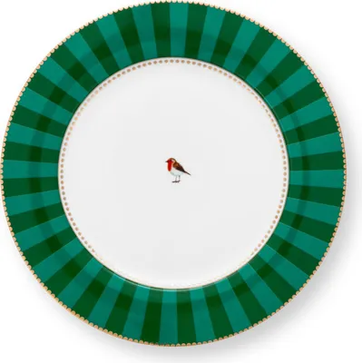 Produktbild von PIP STUDIO Love Birds Speiseteller Stripes grün 26,5cm