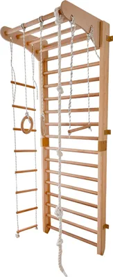 Immagine prodotto di Set di scale da ginnastica in legno per bambini con sbarre a muro