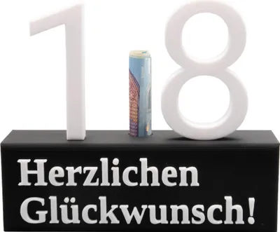 Produktbild von 18. Geburtstag Geschenk Jubiläum 18 Hochzeit Geschenkidee Zahlenständer Achtzehn