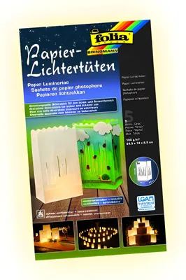 Produktbild von Lichtertüten Papier 5 St. Gras 24,5 x 14 x 8,5cm
