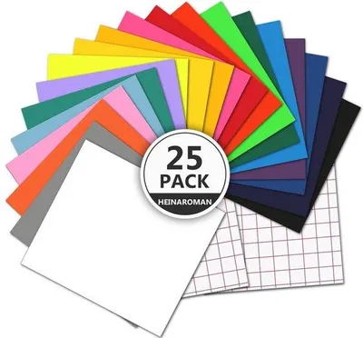 Productafbeelding van Glitter Vinylfolie 30,5 cm x 30,5 cm - 8 vellen + 2 Transferfolies - Zelfklevend voor Decoratie en Scrapbooking
