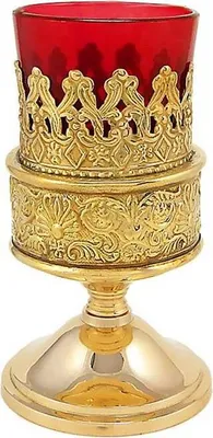 Produktbild von Ritual Windlicht Öllampe H. 13cm Ø 5,5cm Vergoldet Deko Laterne Handarbeit 2970