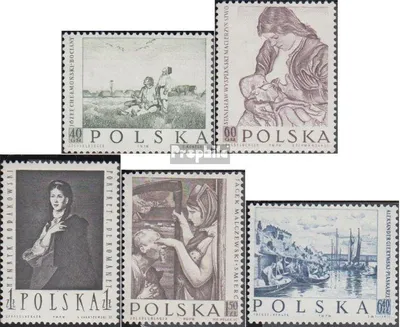 Produktbild von Briefmarken Polen 1959 Mi 1102-1106 (kompl.Ausg.) gestempelt Polnische Malerei