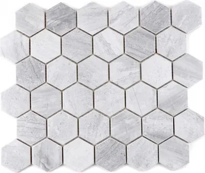Produktbild von Mosaik Fliese Keramik Hexagon Travertin grau matt Fliesenspiegel Küche MOS11G-0202_f | 10 Mosaikmatten