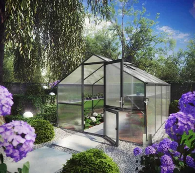 Produktbild von KGT Gewächshaus "Orchidee III" pressblank 9,6 m² 10 mm HKP