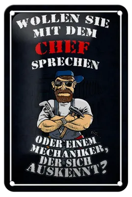 Produktbild von Blechschild Spruch 12x18cm Wollen Sie mit dem Chef sprechen