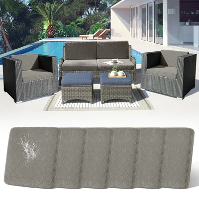 Produktbild von 6 Stück Outdoor Kissen Wetterfest Sofabezug Wasserdicht Sofa Sitzkissenbezug Outdoor Sofa Überzug Bezüge Für Gartenpolster Sofa Cushion Cover Stuhlkissen Ersatz,Hellgrau