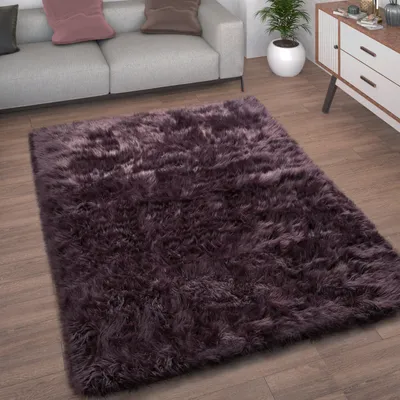 Image de Tapis en Fourrure artificielle Tapis imitation fourrure à poils longs Coussin en forme de cœur rond en fourrure Taille 45 cm rond