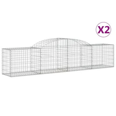 Obrázek produktu pro vidaXL Gabiony s vysokým obloukem 2 ks 300x50x60/80 cm Pozinkované železo