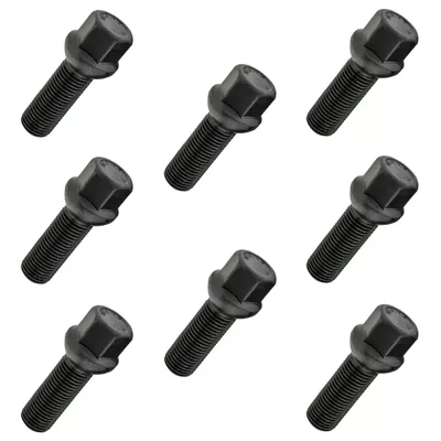 Obrázok produktu pre 8x kolesová skrutka M14x1,5, dĺžka závitu: 35 mm, guľový golier, SW17, čierna