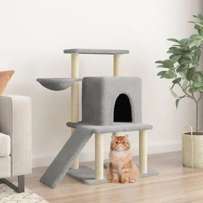 Produktbild von Grauer Kratzbaum für Katzen mit Sisal