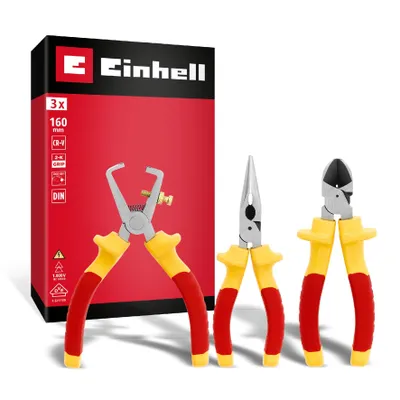Obrázok produktu pre Sada klieští pre elektrikárov EINHELL VDE, 370540, 160 mm, 3-dielna