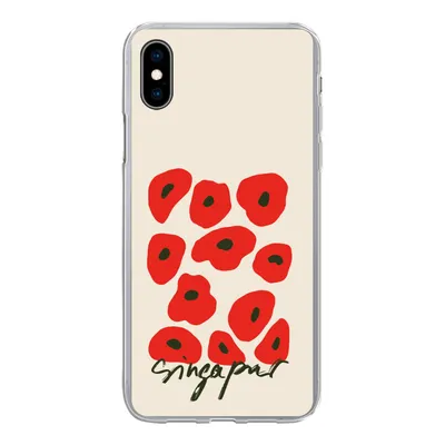 Produktbild von MuchoWow® Handyhülle Schutzhülle Hülle für iPhone Xs Blumen - Mohn - Muster Silikon Softcase Handy Hülle - Handytasche