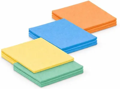 Immagine prodotto di Set da 5 strofinacci arancioni – strofinacci assorbenti per la pulizia, panni per la cucina, la casa e i piatti – panni riutilizzabili per la pulizia