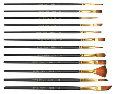 Produktbild von 24tlg Synthetik Pinsel Set für Acrylfarben Aquarell Vielseitiges Pinselset auch für Ölmalerei Schule Hochwertiger Acryl Brush Set