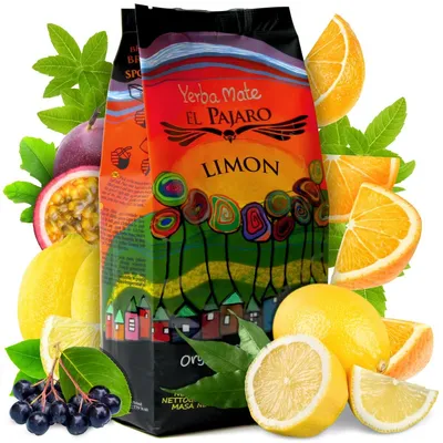 Obrázok produktu pre Yerba Mate El Pajaro Limón 1kg – osviežujúca paraguajská yerba mate s mätou, citrónom a ovocím