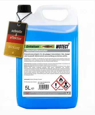 Produktbild von WOTECT® Scheibenenteiser 5L – Enteiser für Autoscheiben, Eis- & Frostentferner, Nachfüllkanister