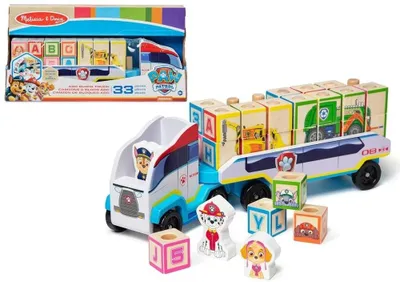 Zdjęcie produktu dla Drewniana ciężarówka z klockami Psi Patrol ABC Melissa & Doug