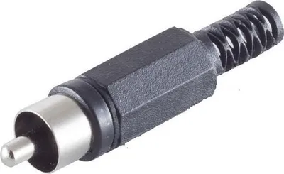 Produktbild von shiverpeaks BASIC-S Cinchstecker, Kunststoff, schwarz zum selber löten, im Polybeutel mit Eurolochung (BS51400-S)