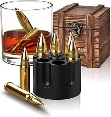Obrázok produktu pre Súprava kameňov na whisky v drevenej škatuľke, opakovane použiteľné kocky ľadu z nehrdzavejúcej ocele