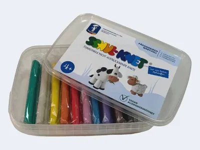 Produktbild von Feuchtmann SCHUL-KNET BOX, Modellierton, Gemischte Farben, Kind, Junge/Mädchen, 4 Jahr(e), Wachs