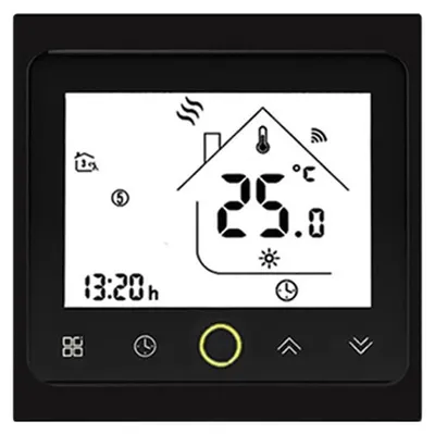 WiFi Thermostat für Fußbodenheizung, LCD Touch, Alexa, Schwarz