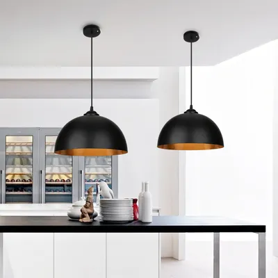 Produktbild von EINFEBEN Pendelleuchte Lampenschirm, 2x Retro Lampenschirm aus Metall, Industrielle Vintage LED Haengelampe,E27 Fassung für max 60W,Ohne Leuchtmitte für Wohnzimmer,Esszimmer,Keller,Bar Pendelleuchten