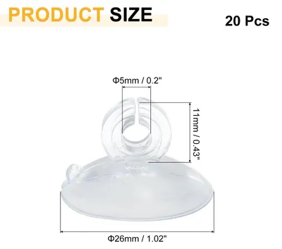 Produktbild von 20 Stš¹ck Aquarium Saugnapf Clips, 5mm Luftschlauchhalter Klemmen Saugnapfhalter Saugnapf fš¹r ID Luftschlauch Tank, Transparent