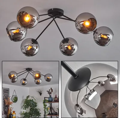 Produktbild von Cesaro Deckenlampe aus Metall/Glas in Schwarz/Chromfarben