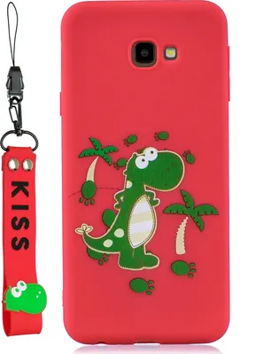 Produktbild von Für Samsung A5 2017 Cartoon Lovely Coloured Painted Soft TPU Rückendeckung rutschfest Full Protective Case mit Lanyard rot