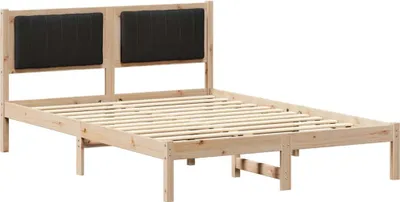 Productafbeelding van vidaXL Bedframe met gestoffeerd hoofdeinde, zwart, 140 x 190 cm