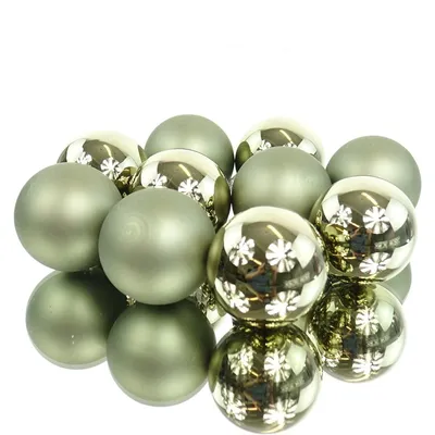 Produktbild von Decoris® Christbaumkugeln Rosemary grün Ø 6 cm 10er Pack - Glas