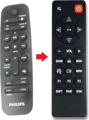 Produktbild von Ersastz Fernbedienung für Philips BTB1370/12 - BTB2370/12 - BTB3370/12