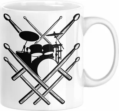 Produktbild von Drummer Schlagzeug-Spieler Geschenk Tasse Geschenkidee Kaffee-Becher Schlagzeuger Schlagzeug Stick (Weiß)