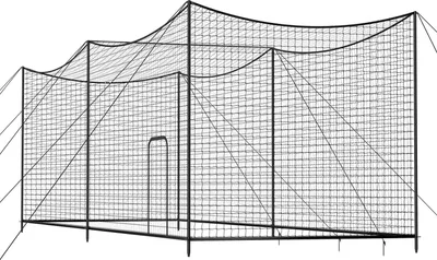 Produktbild von Baseball Batting Cage, 10668 x 3200 x 3100mm Freestanding Portable Batting Cage, Hitting Cages with 45-Ply Knotted HDPE & Long Positioning Ropes, Battings Cages Netting for Indoor Outdoor
