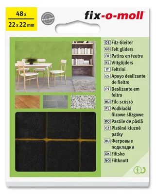 Immagine prodotto di Pattini in feltro 22 x 22 mm, confezione grande, marroni, fix-o-moll