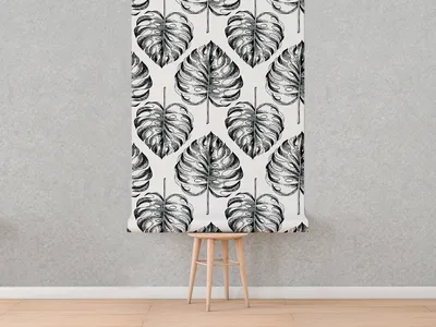 Produktbild von Coloray Fototapete 104x70 cm Latextapete Magicstick - Monstera-Blatt tropischer Blumen