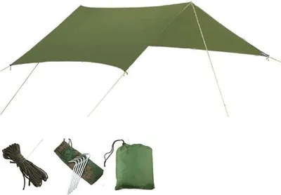 Obrázok produktu pre Famanu Tarp – vodoodolná plachta, 3 x 3 m – ochrana pred dažďom a slnkom pre outdoorové aktivity
