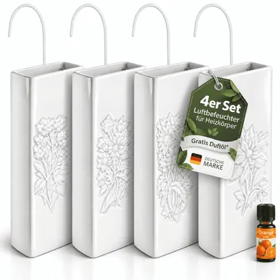 Produktbild von 4 Luftbefeuchter Heizung + Gratis Duftöl Raumbefeuchter Heizkörper Verdunster