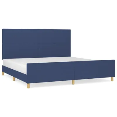 Produktbild von vidaXL Bettgestell ohne Matratze Blau 200x200 cm Stoff