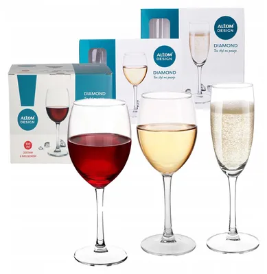 Produktbild von Altom Design Diamond Weinglas- und Champagnerkelch-Set 18 Stück