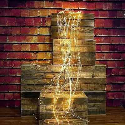 Zdjęcie produktu dla Łańcuch świetlny LED 400 diod ciepła biel drut srebrny dekoracja ślub
